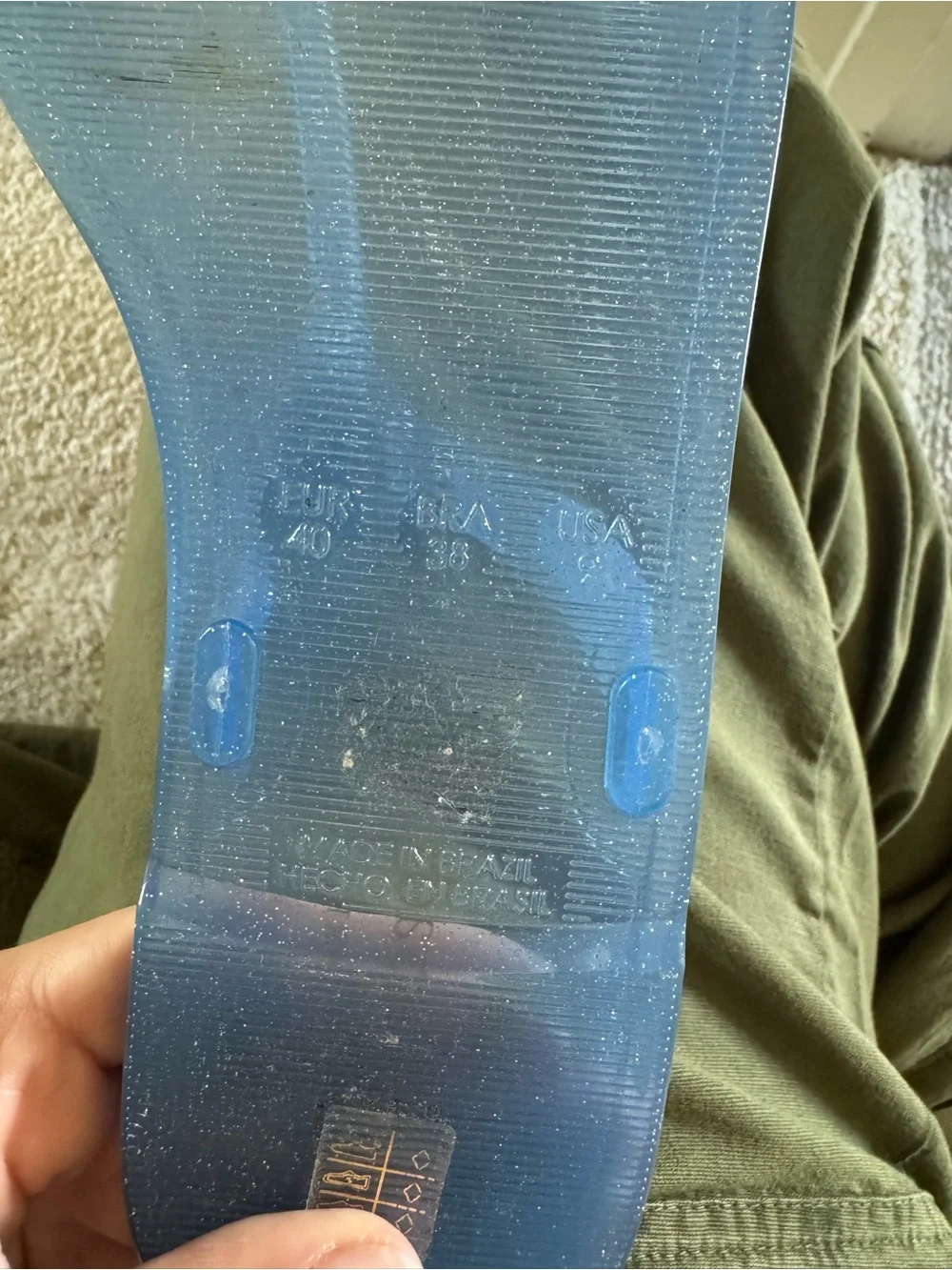 kate spade Navy Blue Glitter Jelly Flip Flops with Gold Heart